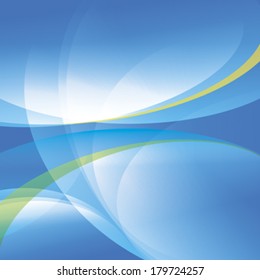 Play whitish circles and ellipses on a blue background with green accents.