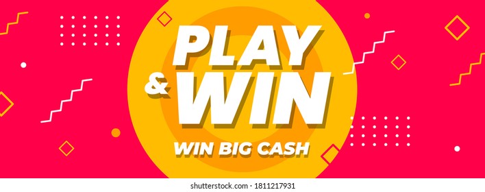 Play & Win Big Cash Web Banners Template Vector - Shutterstock ID 1811217931
