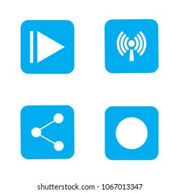 play wireless share and stop icons