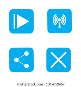 play wireless share and stop icons