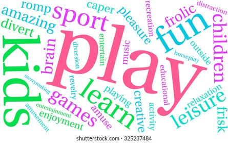 Play word cloud on a white background. 