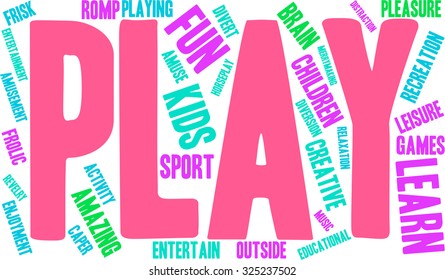 Play word cloud on a white background. 