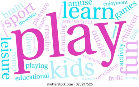 Play word cloud on a white background. 