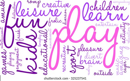 Play word cloud on a white background. 