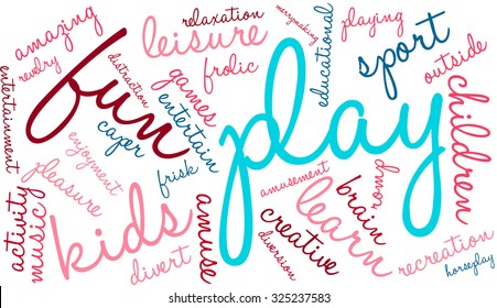 Play word cloud on a white background. 