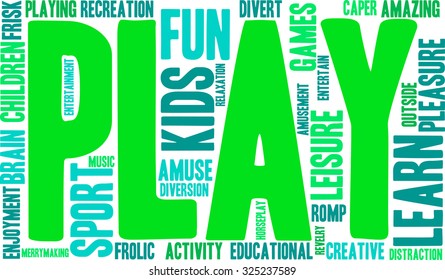 Play word cloud on a white background. 