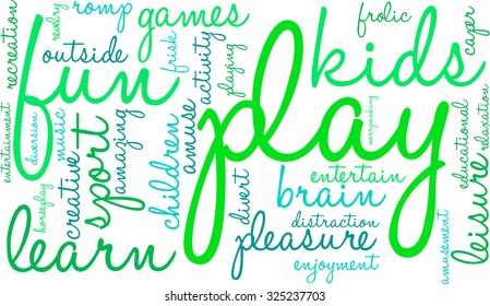 Play word cloud on a white background. 