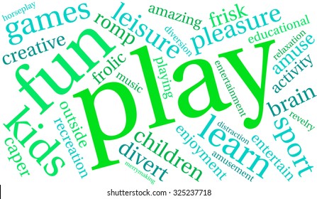 Play word cloud on a white background. 