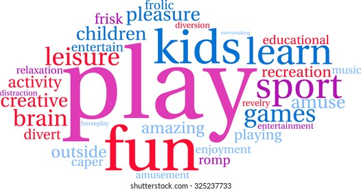 Play word cloud on a white background. 