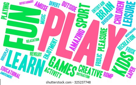 Play word cloud on a white background. 