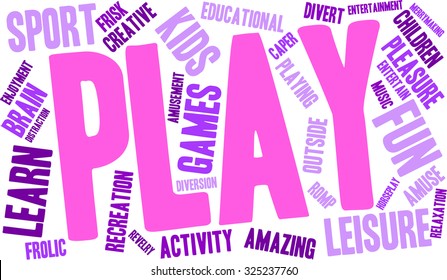 Play word cloud on a white background. 