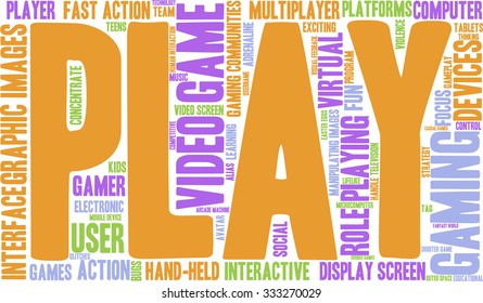 Play word cloud on a white background. 