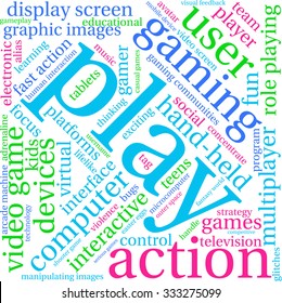 Play word cloud on a white background. 