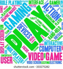 Play word cloud on a white background. 