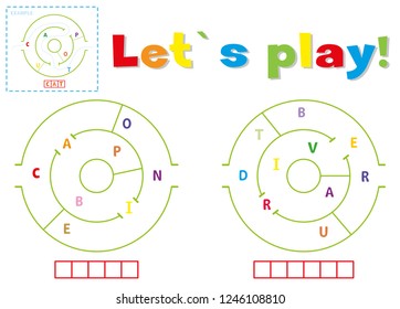 Play and write the words cabin and driver. Find a way out of the maze and make words out of letters