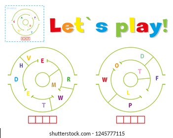 Play and write the words deer and wolf. Find a way out of the maze and make words out of letters