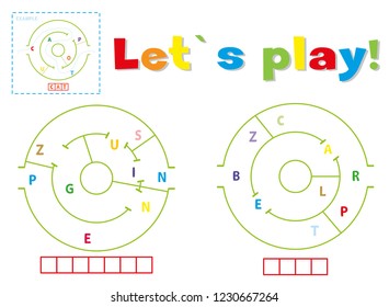 Play and write the words penguin and bear. Find a way out of the maze and make words out of letters