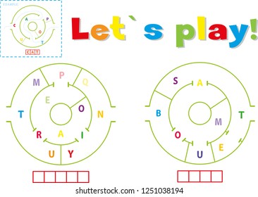 Play and write the words train and boat. Find a way out of the maze and make words out of letters