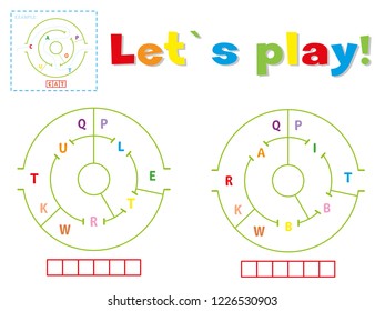 Play and write the words turtle and rabbit. Find a way out of the maze and make words out of letters