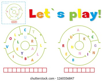Play and write the words volleyball and running. Find a way out of the maze and make words out of letters