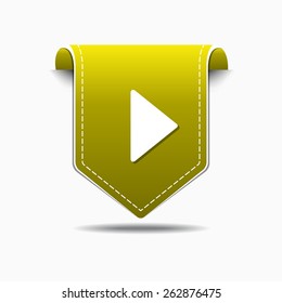 Play Yellow Vector Icon Design