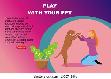play with your pet vector illustration concept for landing page