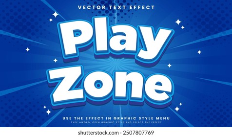 Play Zone comic Style 3d editable text effect Template