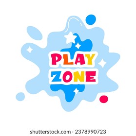 Ilustración del vector de placa para niños de zona de reproducción