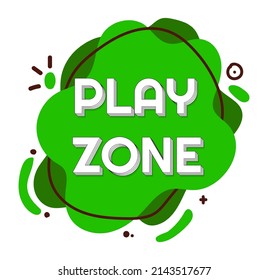 Play zone logo. Kid party invitation label