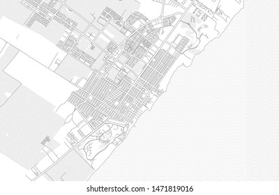 Playa del Carmen, Quintana Roo, Mexico, bright outlined vector map with bigger and minor roads and steets created for infographic backgrounds.