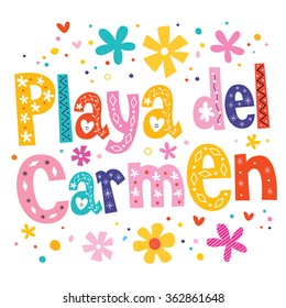 Playa del Carmen vector lettering decorative type