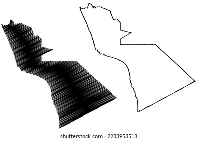 Playas de Rosarito municipality (Free and Sovereign State of Baja California, Mexico, United Mexican States) map vector illustration, scribble sketch map