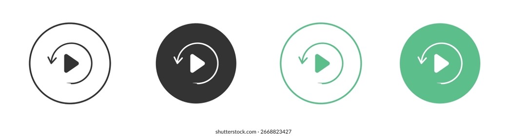 Playback icon Minimal Flat Line Vector Icon Set.