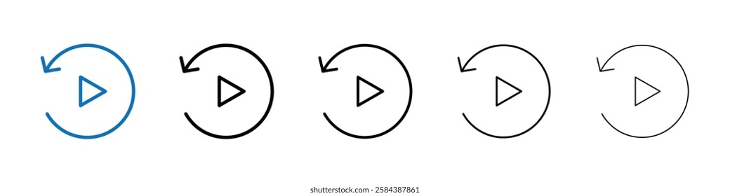 Playback icon Outline vector logo for web ui