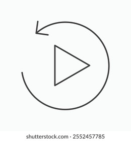 Playback icon set in blackthin line style.