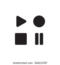 Playback Icon Set. Icons for audio player in vector
