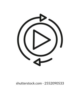 Playback icon Simple thin line flat symbol