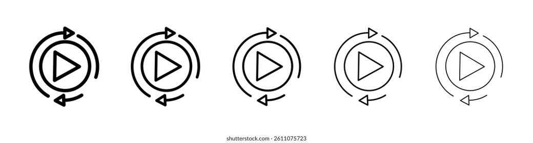 Playback icon Symbol mark in Outline style
