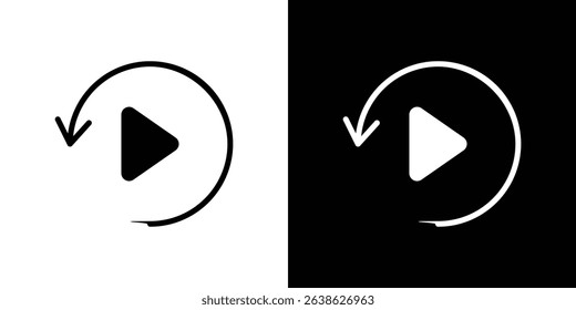 Playback icon Vector in flat style. Collection silhouettes