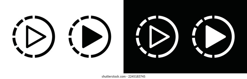 Schaltflächen für die Wiedergabegeschwindigkeit Symbol-Vektorgrafik. Symbol für die Taste "Geschwindigkeit" des Video- und Audiospielers in Form von flachen und umrissenen Schaltflächen, Symbolgrafik