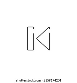 playback thin line icon, editable stroke icon