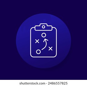 playbook or game plan icon in line style