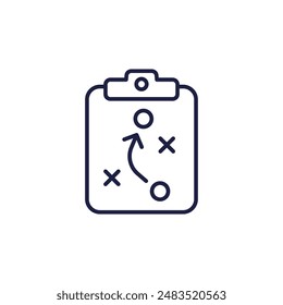 playbook icon, game plan line vector