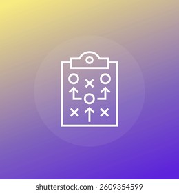 playbook icon, game plan line vector design