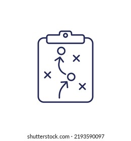 Playbook Line Icon, Game Plan Vector