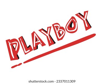 Playboy. Vector handwritten lettering isolated on white background.