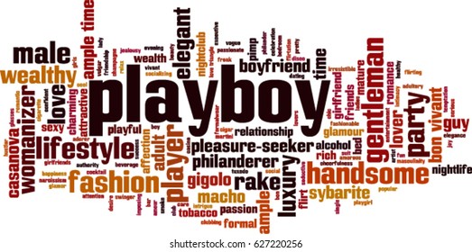 Playboy word cloud concept. Vector illustration