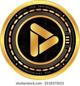  playdapp-pla criptomoeda ilustrações no fundo abstrato. Ilustrações em 3d.