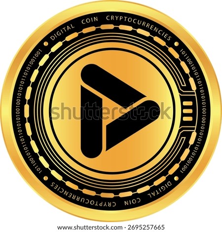  playdapp-pda cryptocurrency illustrations on abstract background. 3d illustrations.