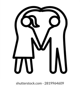 Playdate Icon - Black Outline Icons Style For Parenting and Child Care